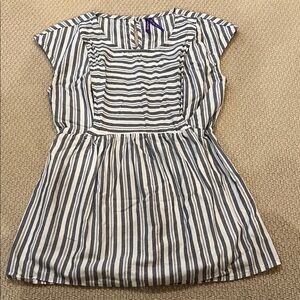 Seraphine Grey & White Striped Nursing Top Zipper Access